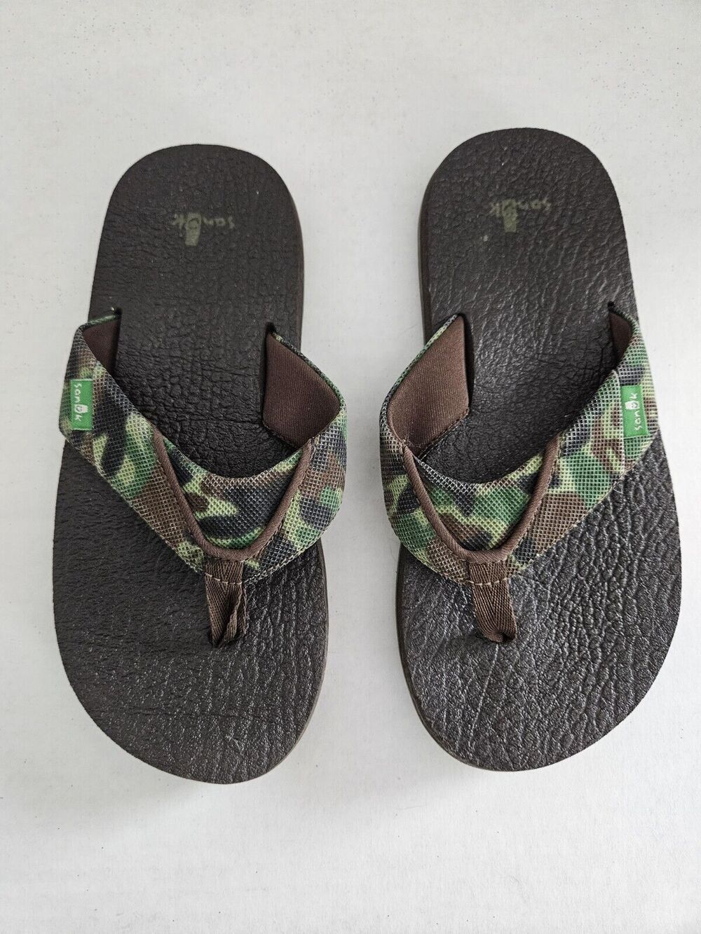 Sanuk Kids XL 3/4 Camo Recycled Material Flipflops